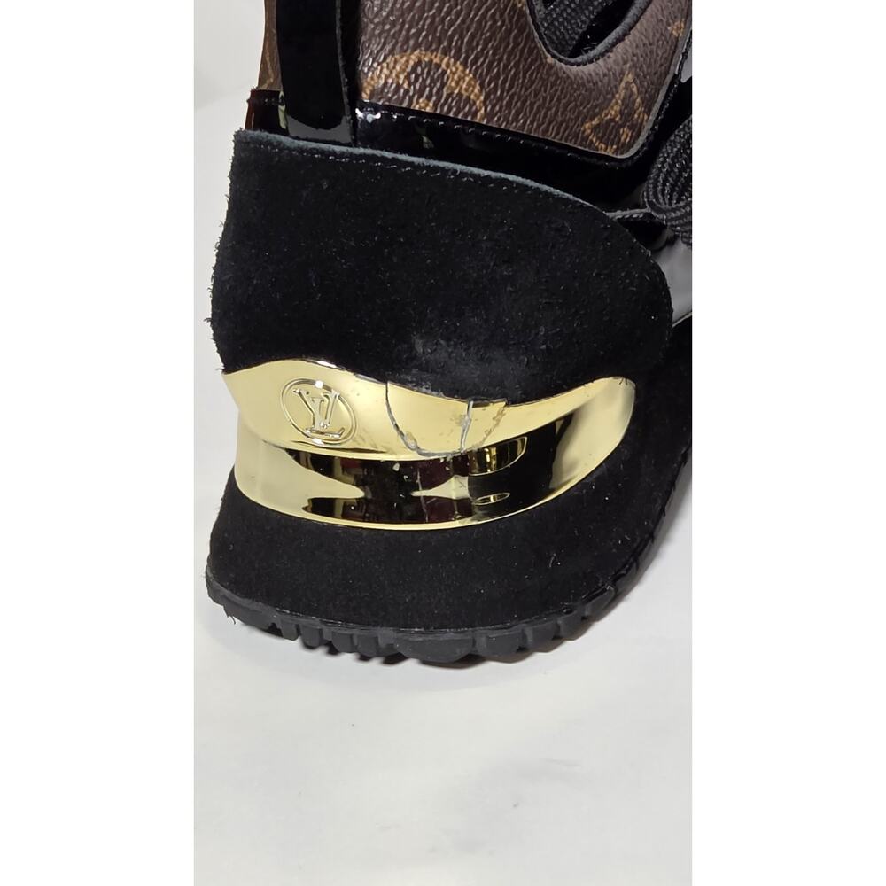 Louis Vuitton Run Away Size 35 BlackBrown Monogram Canvas Mesh Low Top Damaged - Picture 7 of 14